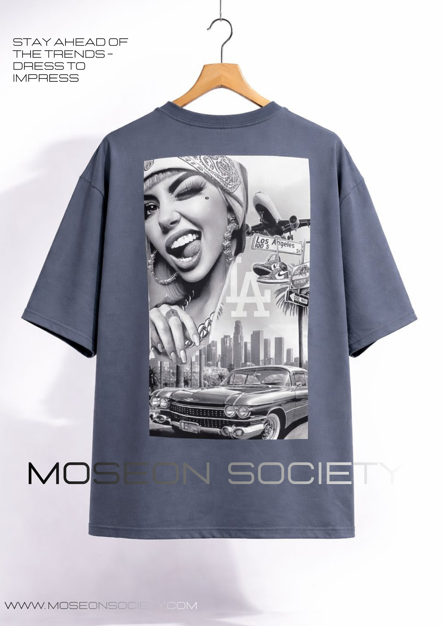 Tricou Oversize Lady In LA Graphic