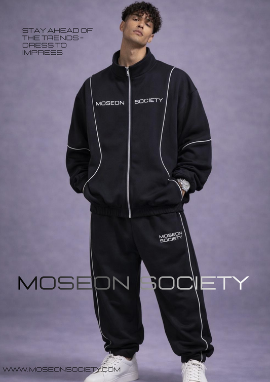 Trening Oversize Streetwear Black W Small Line White