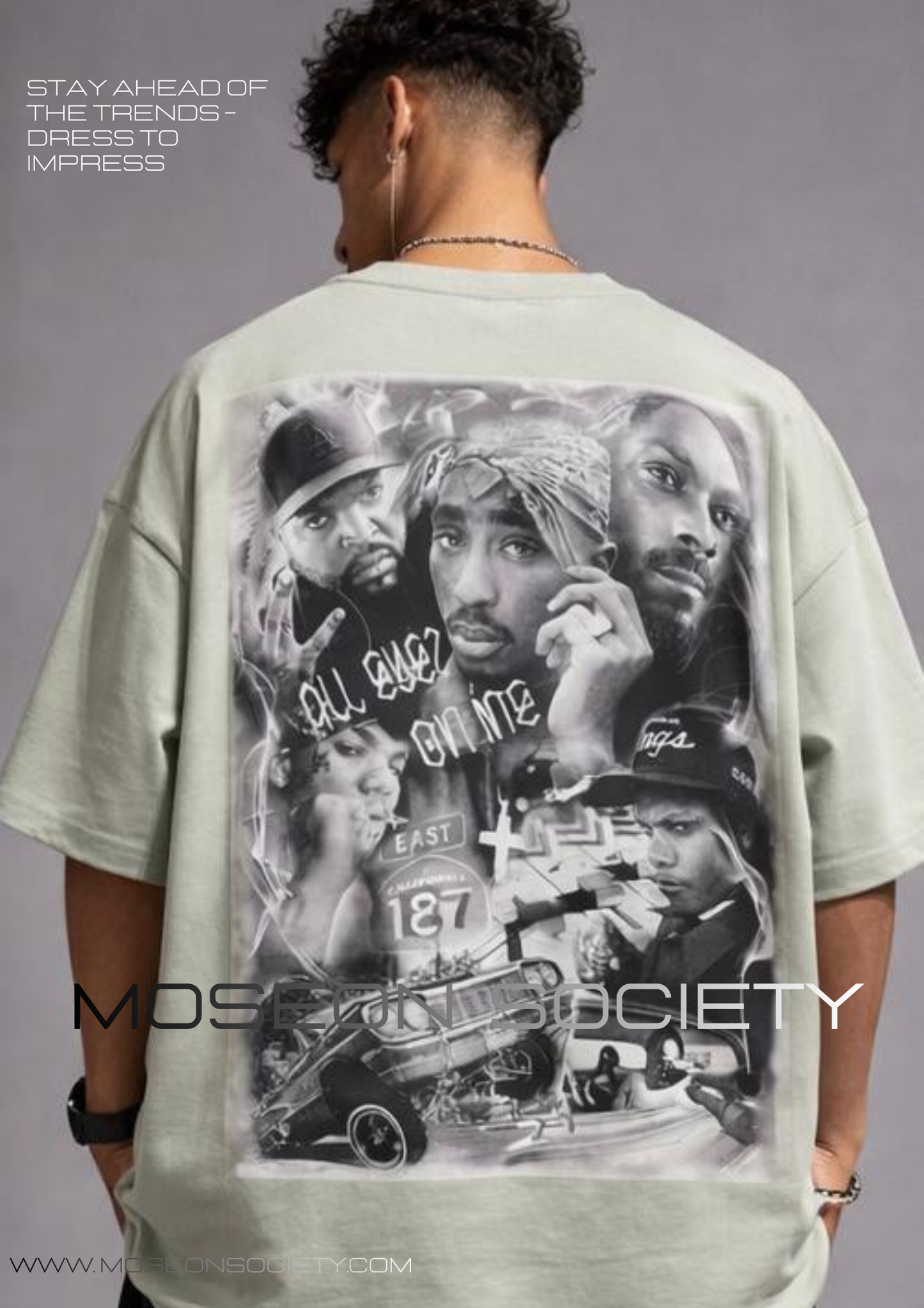 Tricou Oversize All Eyez On Me Graphic