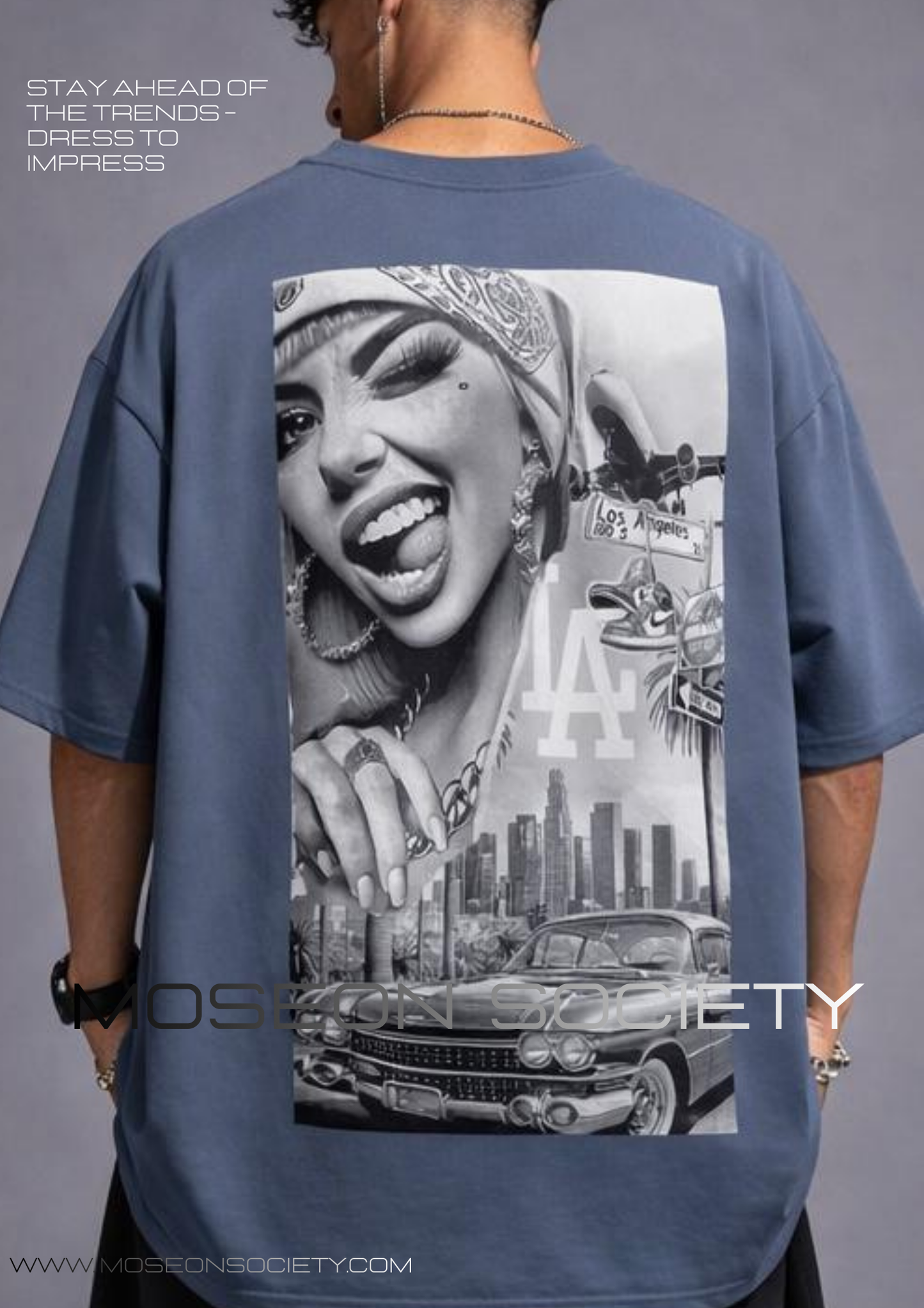 Tricou Oversize Lady In LA Graphic