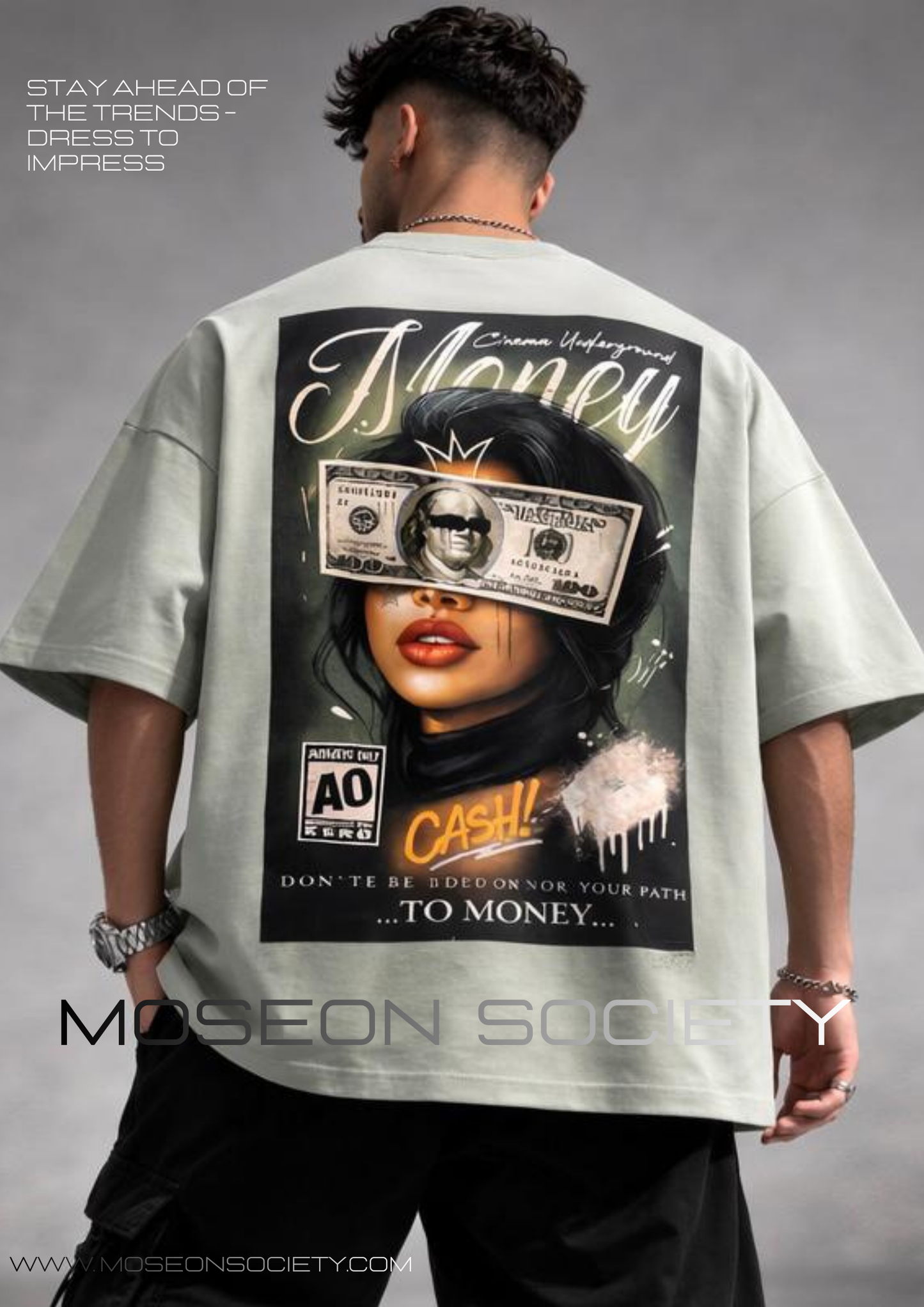Tricou Oversize Money Make U Blind Graphic