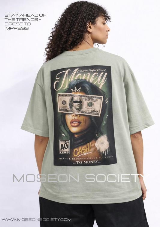 Tricou Oversize Money Make U Blind Graphic