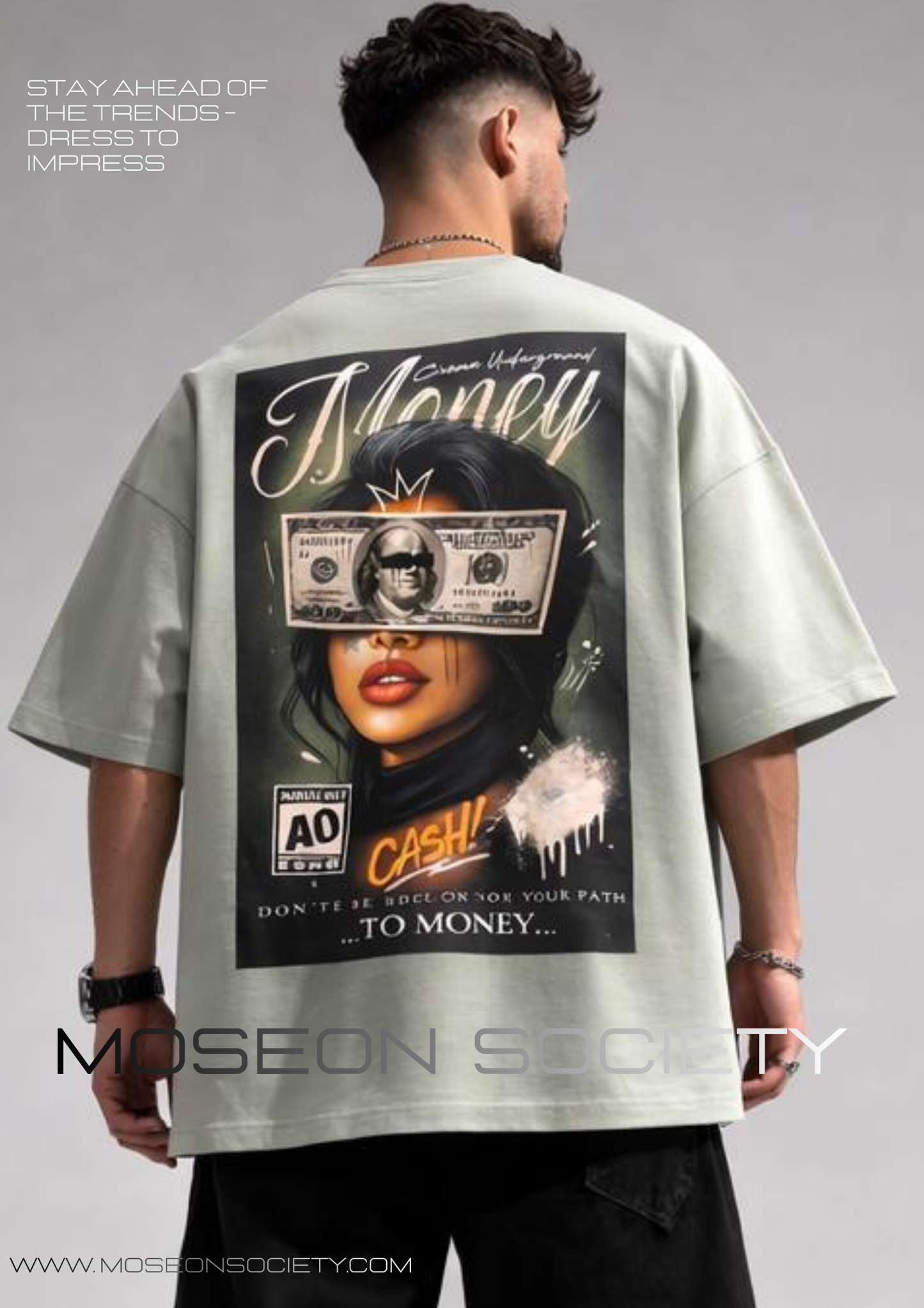 Tricou Oversize Money Make U Blind Graphic