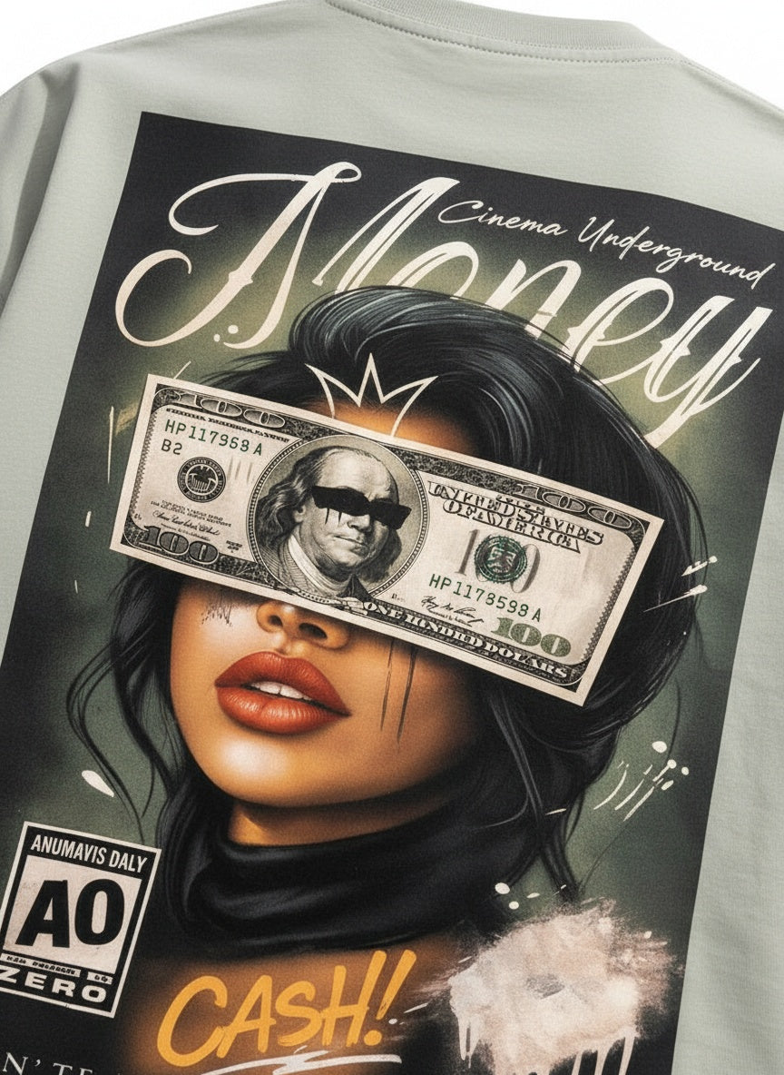 Tricou Oversize Money Make U Blind Graphic