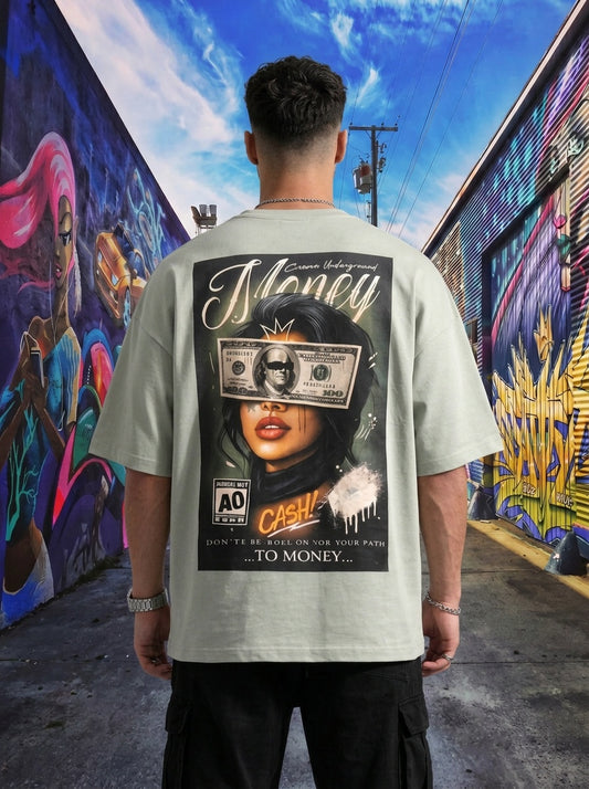 Tricou Oversize Money Make U Blind Graphic
