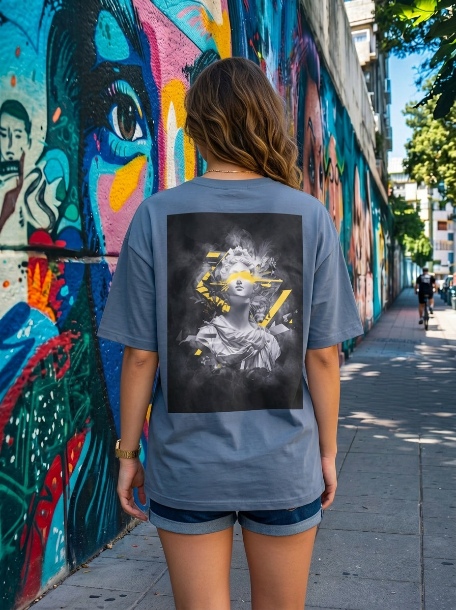 Tricou Oversize Greek Lady Justice Graphic