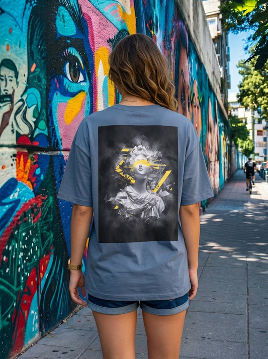 Tricou Oversize Greek Lady Justice Graphic