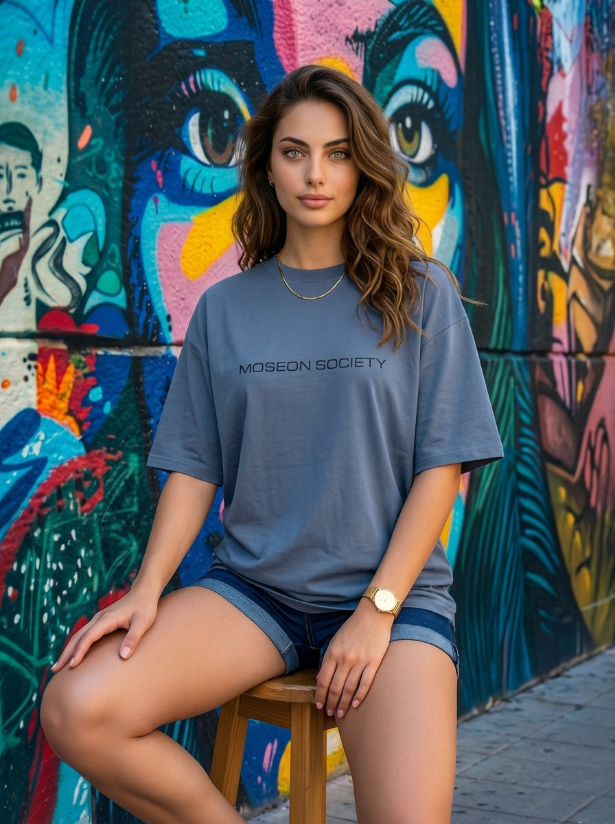 Tricou Oversize Greek Lady Justice Graphic