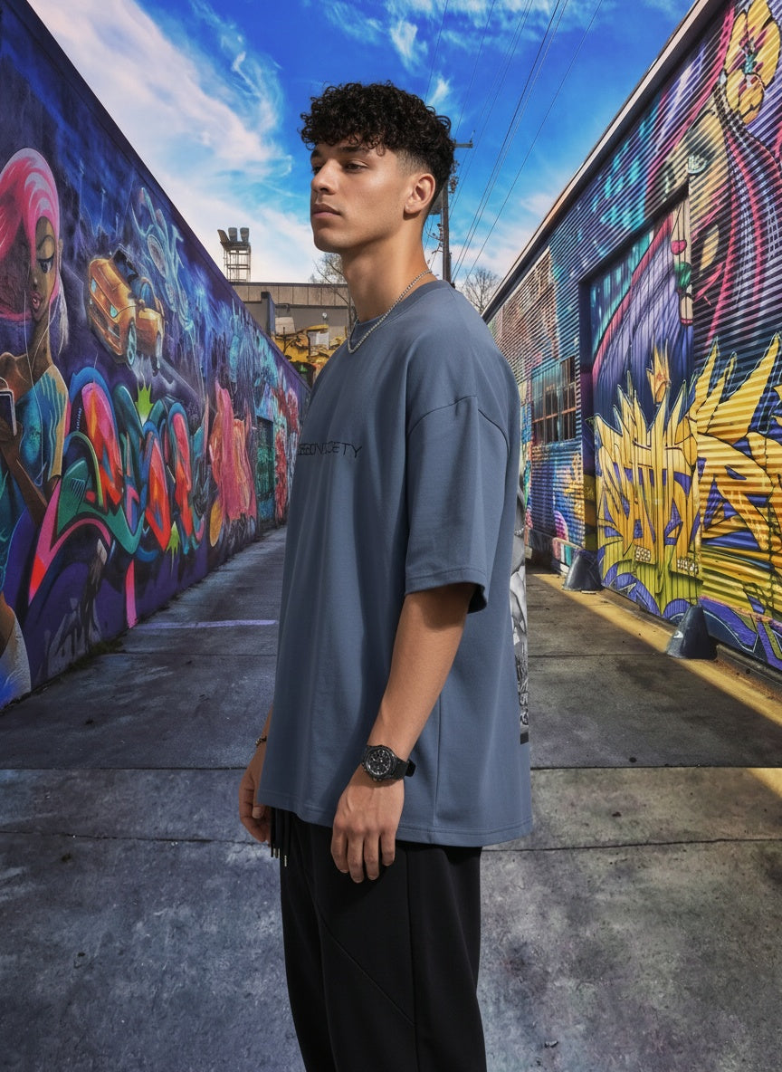Tricou Oversize Lady In LA Graphic