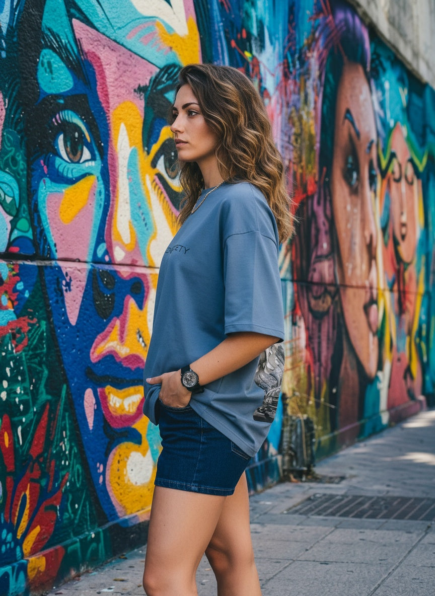 Tricou Oversize Lady In LA Graphic