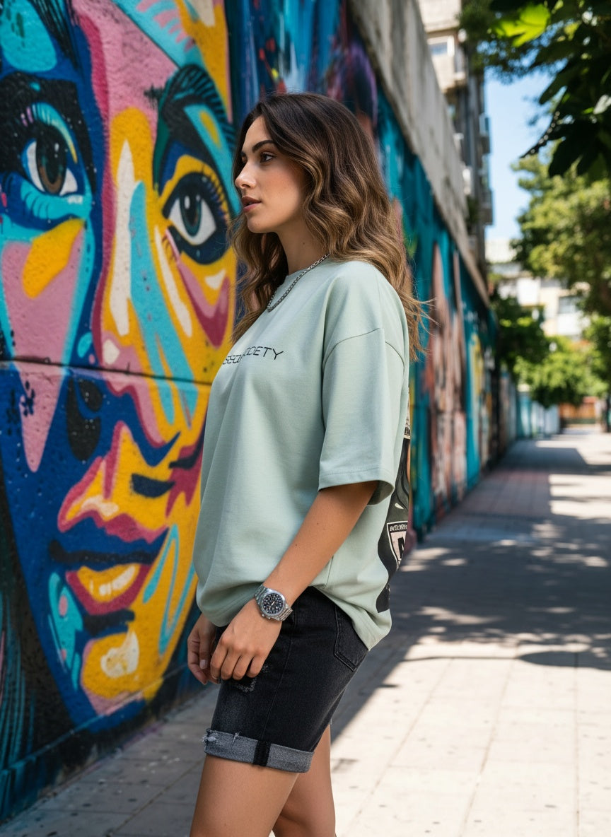 Tricou Oversize Money Make U Blind Graphic