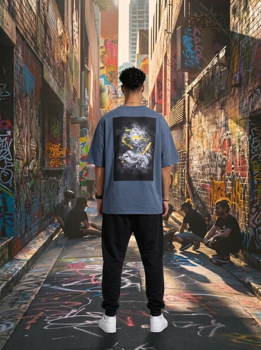 Tricou Oversize Greek Lady Justice Graphic